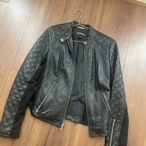 Express black faux leather jacket